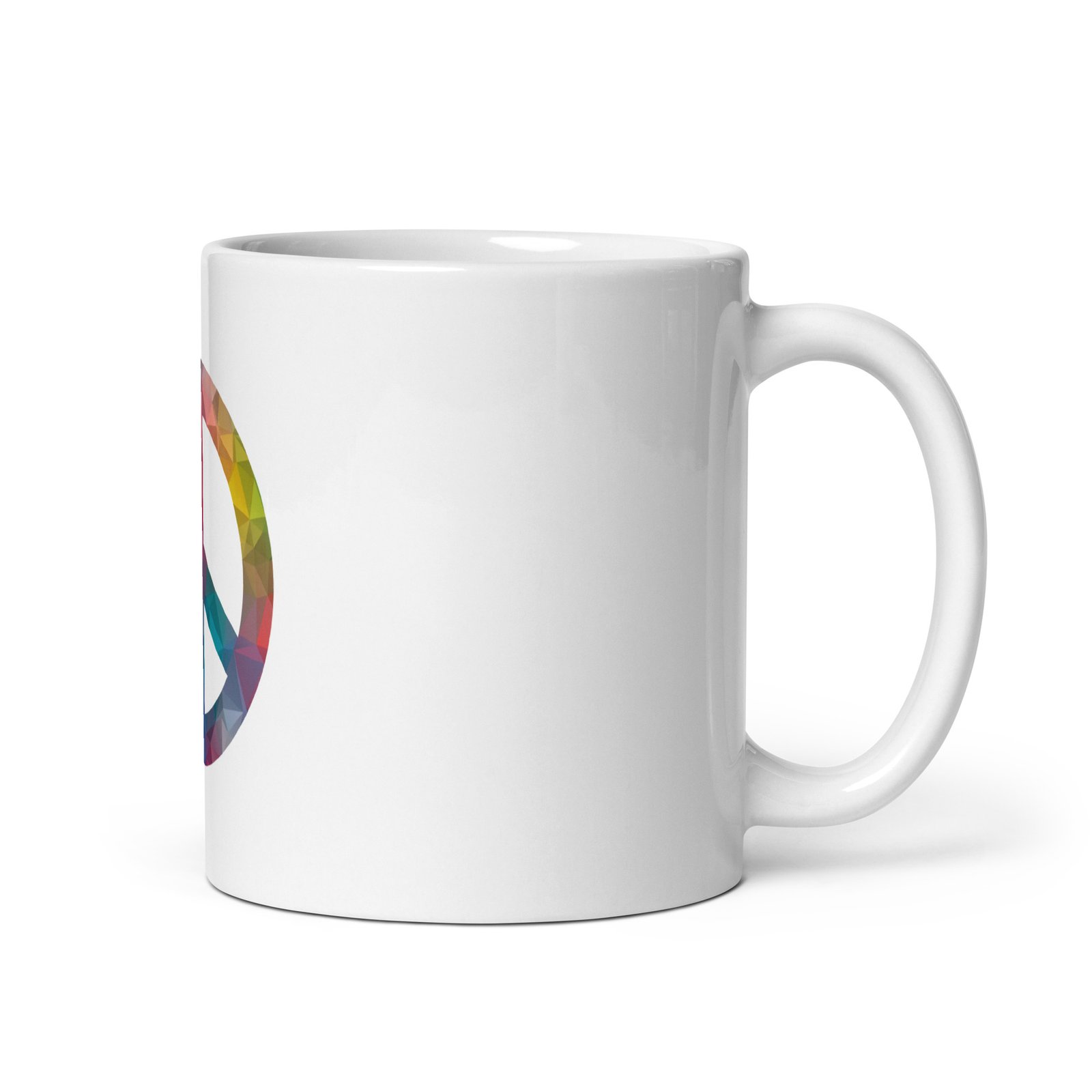 Beveled Peace Sign White glossy mug - Image 2