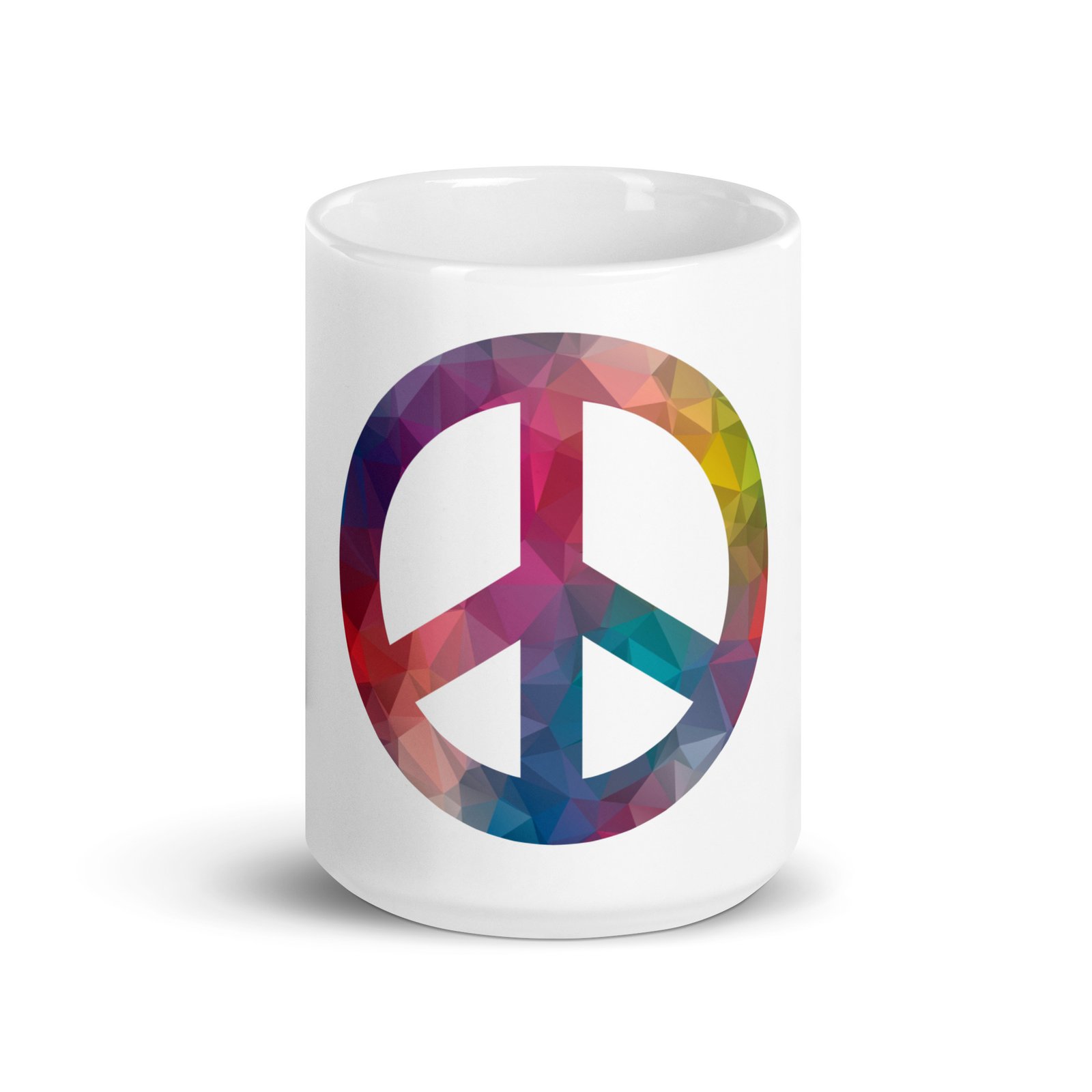 Beveled Peace Sign White glossy mug - Image 7