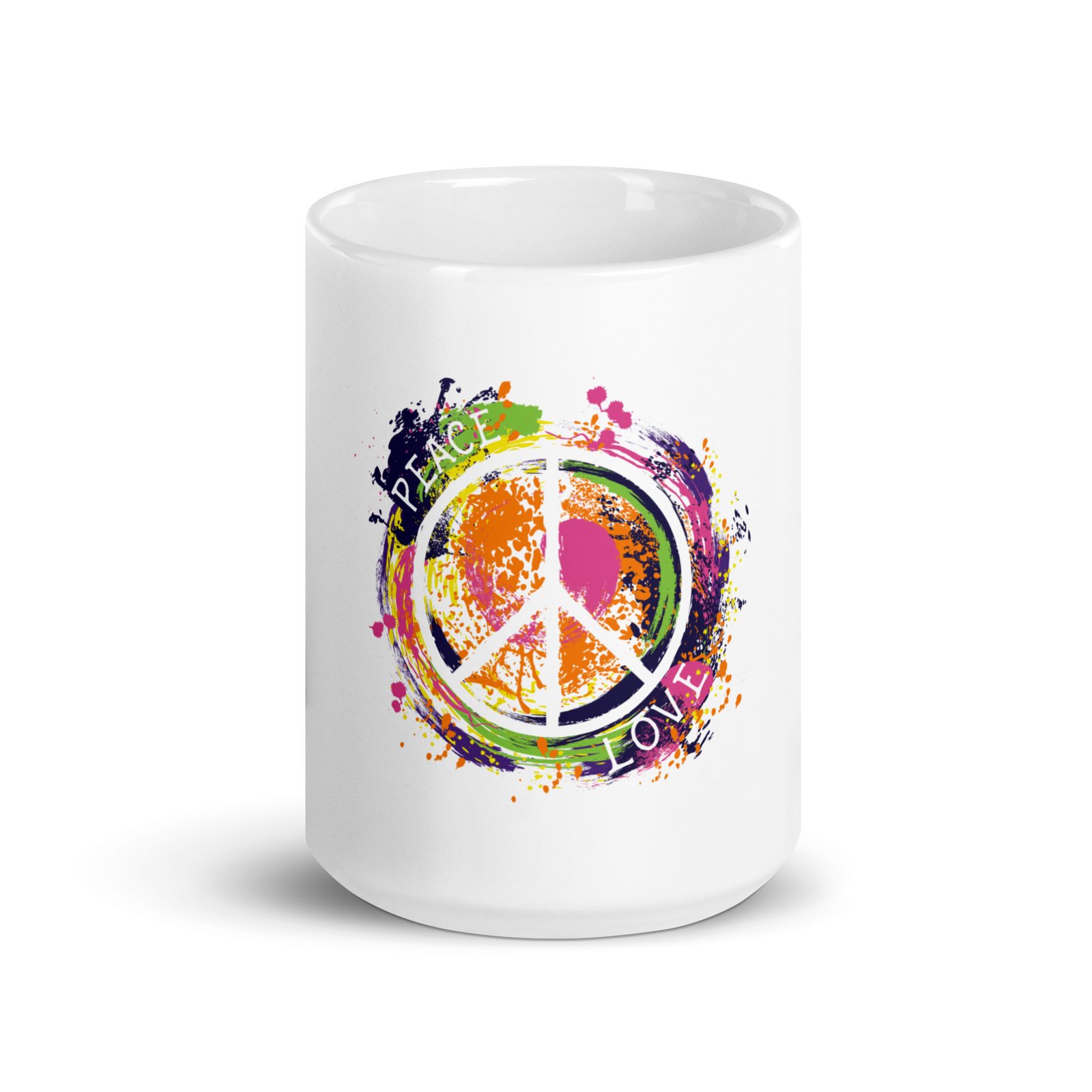 Swirl Peace Sign White glossy mug - Image 7
