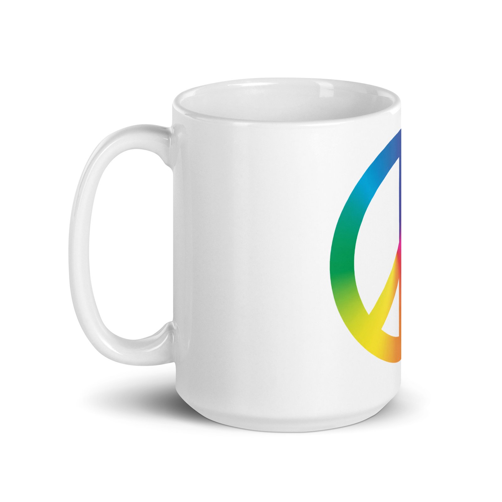 Tie Dye Peace Sign White glossy mug - Image 3
