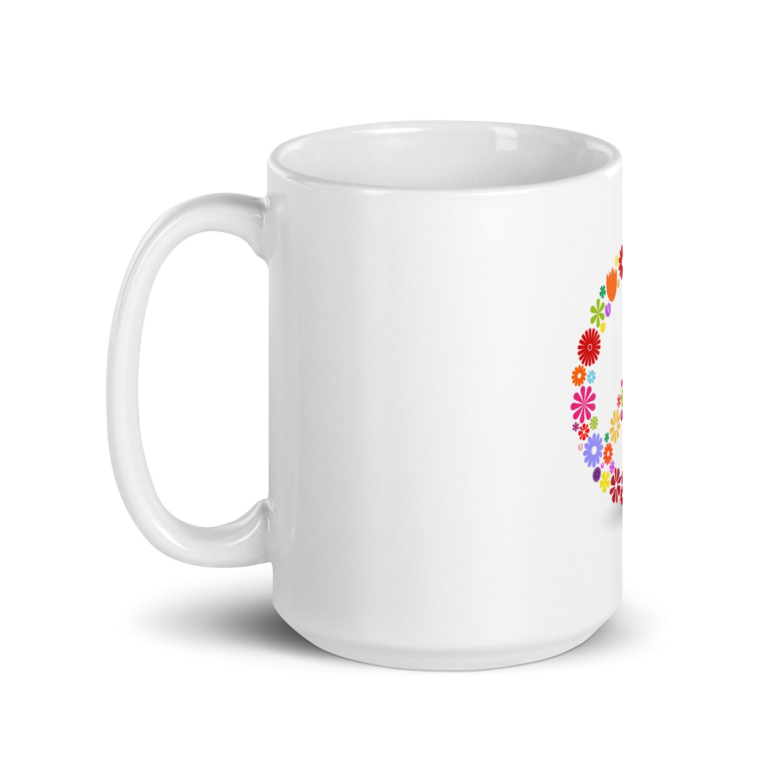 Flower Peace Sign White glossy mug - Image 6