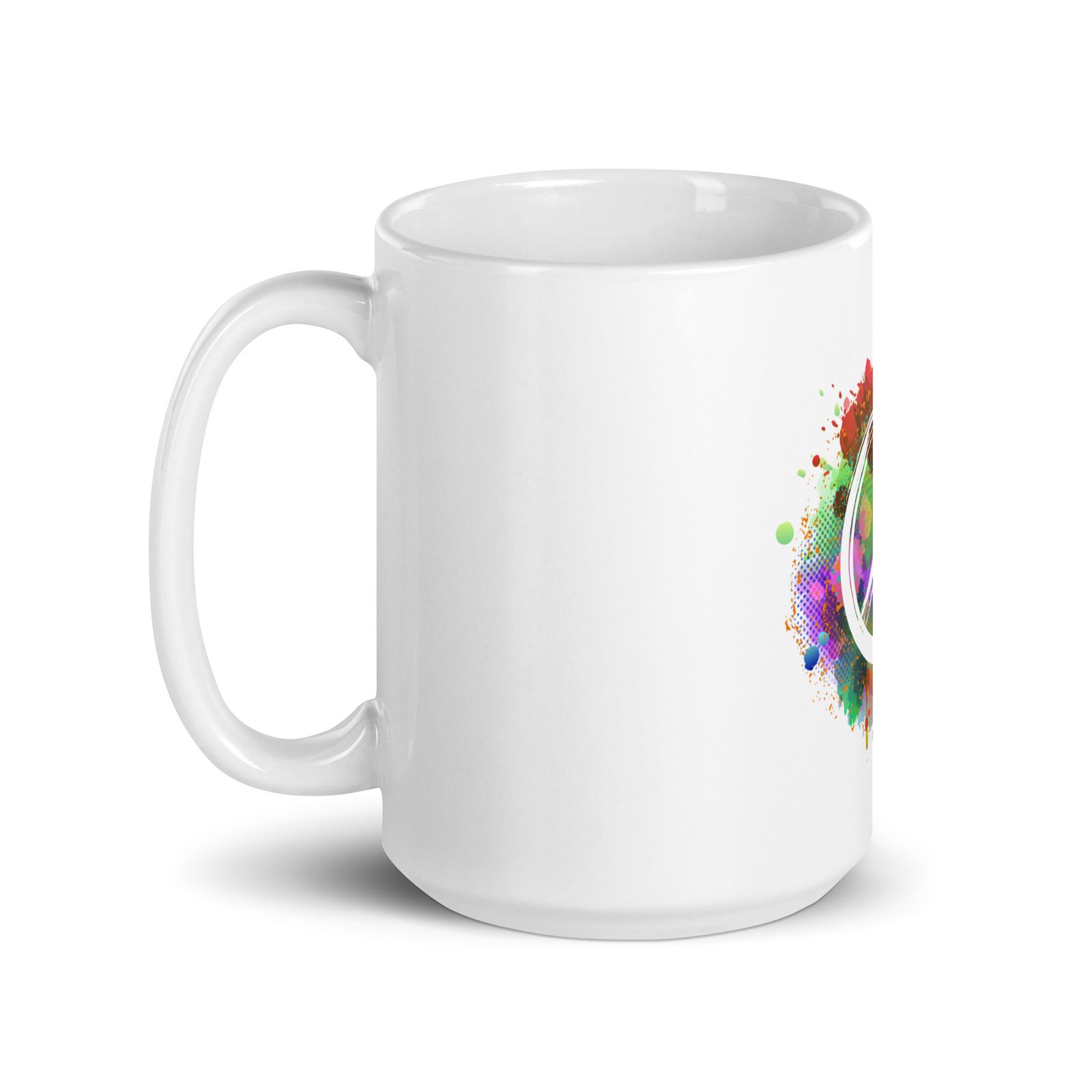 Splatter Peace Sign White glossy mug - Image 6