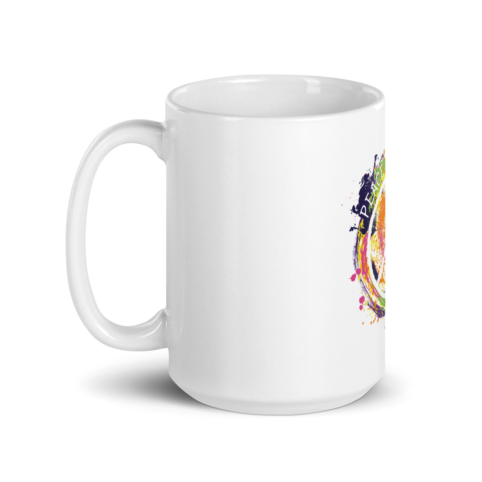 Swirl Peace Sign White glossy mug - Image 6