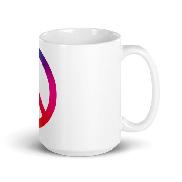 Tie Dye Peace Sign White glossy mug - Image 11