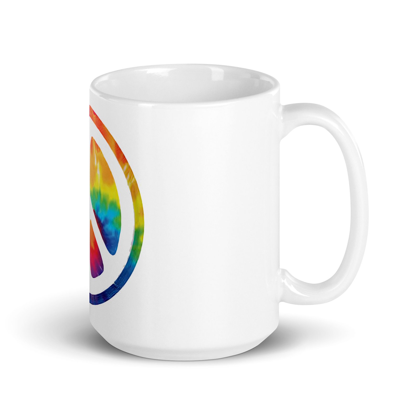 Retro Peace Sign White Glossy Mug - Image 11