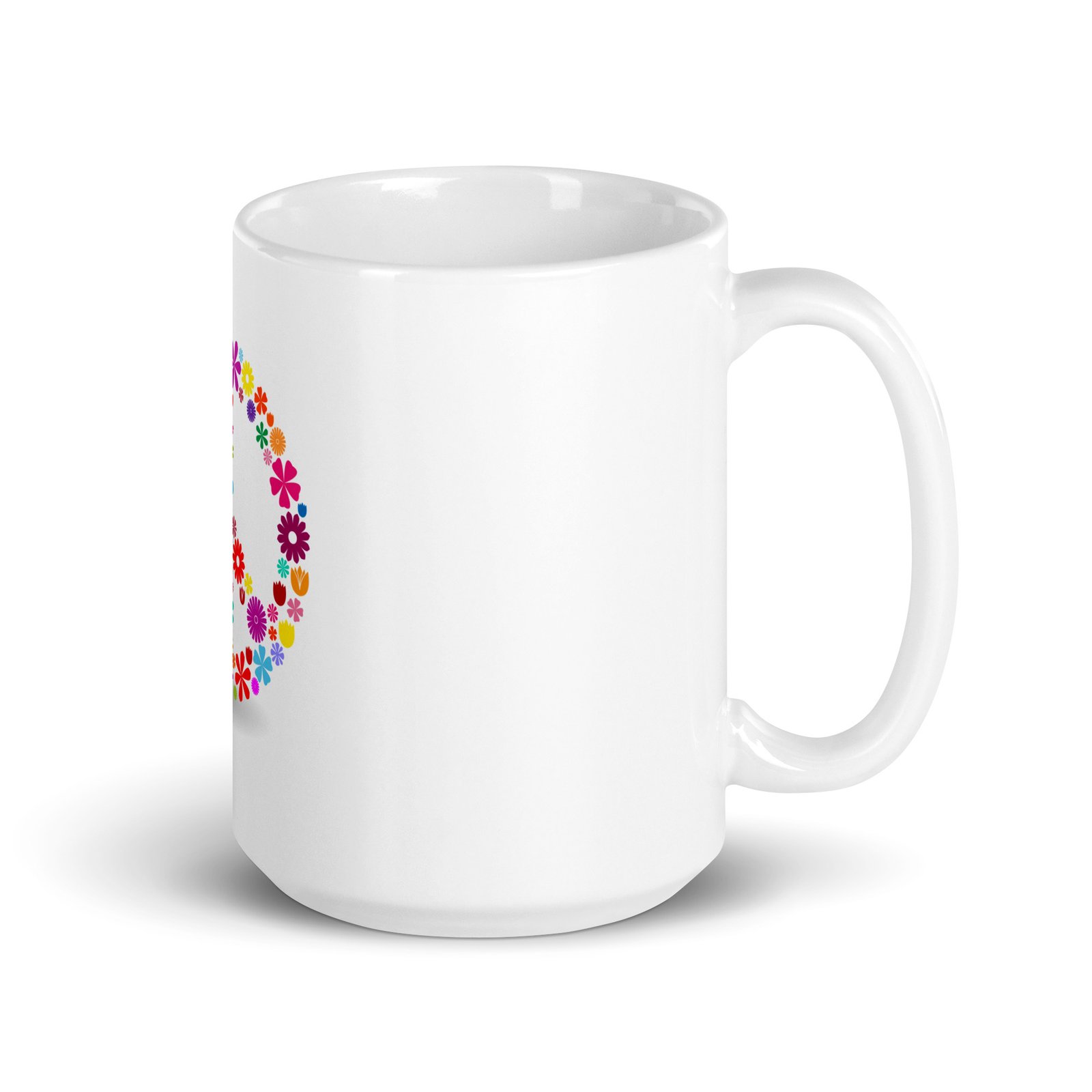 Flower Peace Sign White glossy mug - Image 5