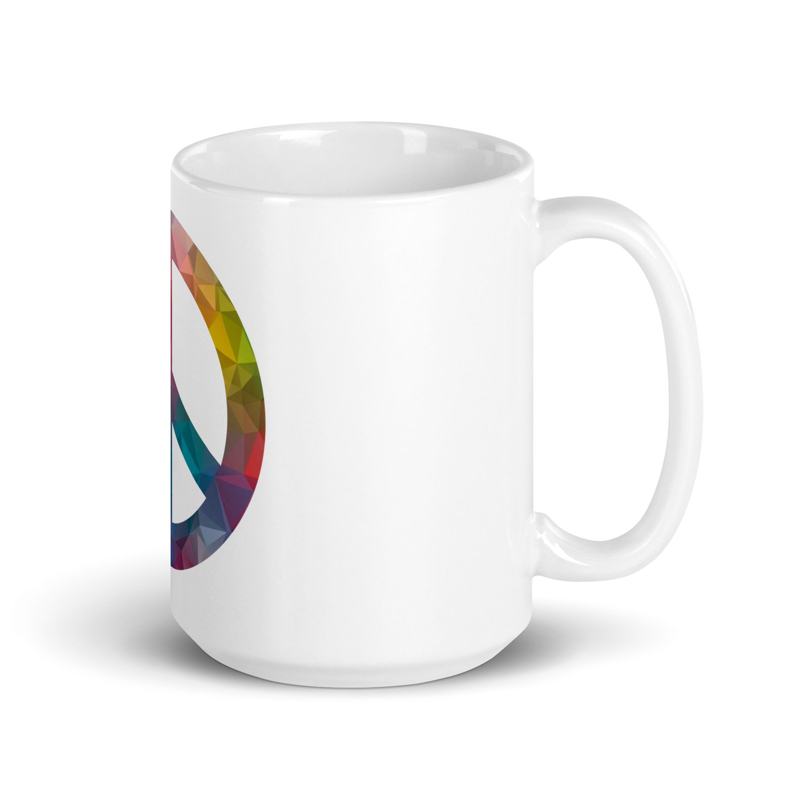 Beveled Peace Sign White glossy mug - Image 5