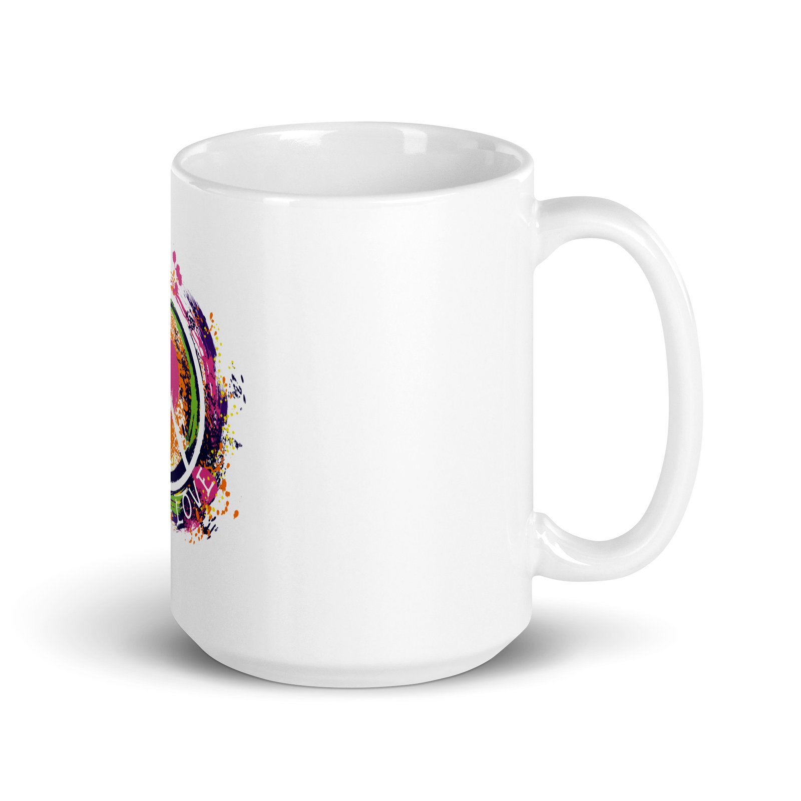 Swirl Peace Sign White glossy mug - Image 5