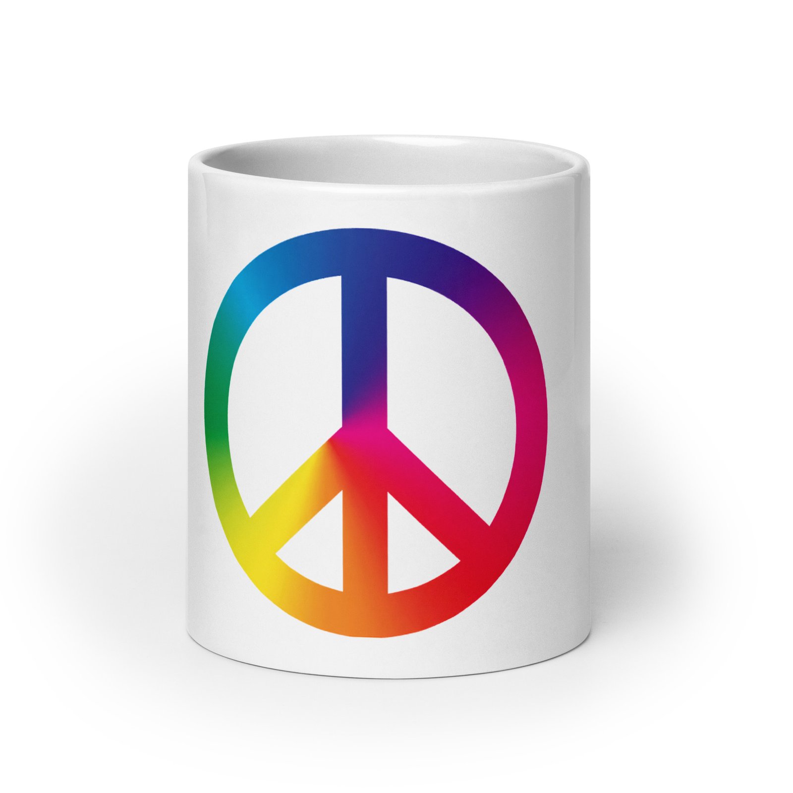 Tie Dye Peace Sign White glossy mug - Image 6