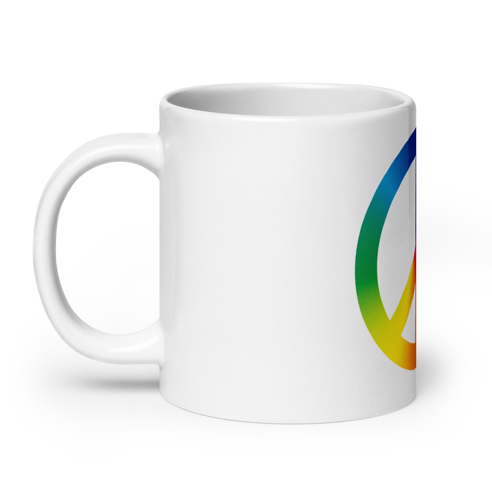 Tie Dye Peace Sign White glossy mug - Image 5