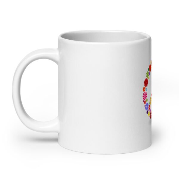 Flower Peace Sign White glossy mug - Image 9