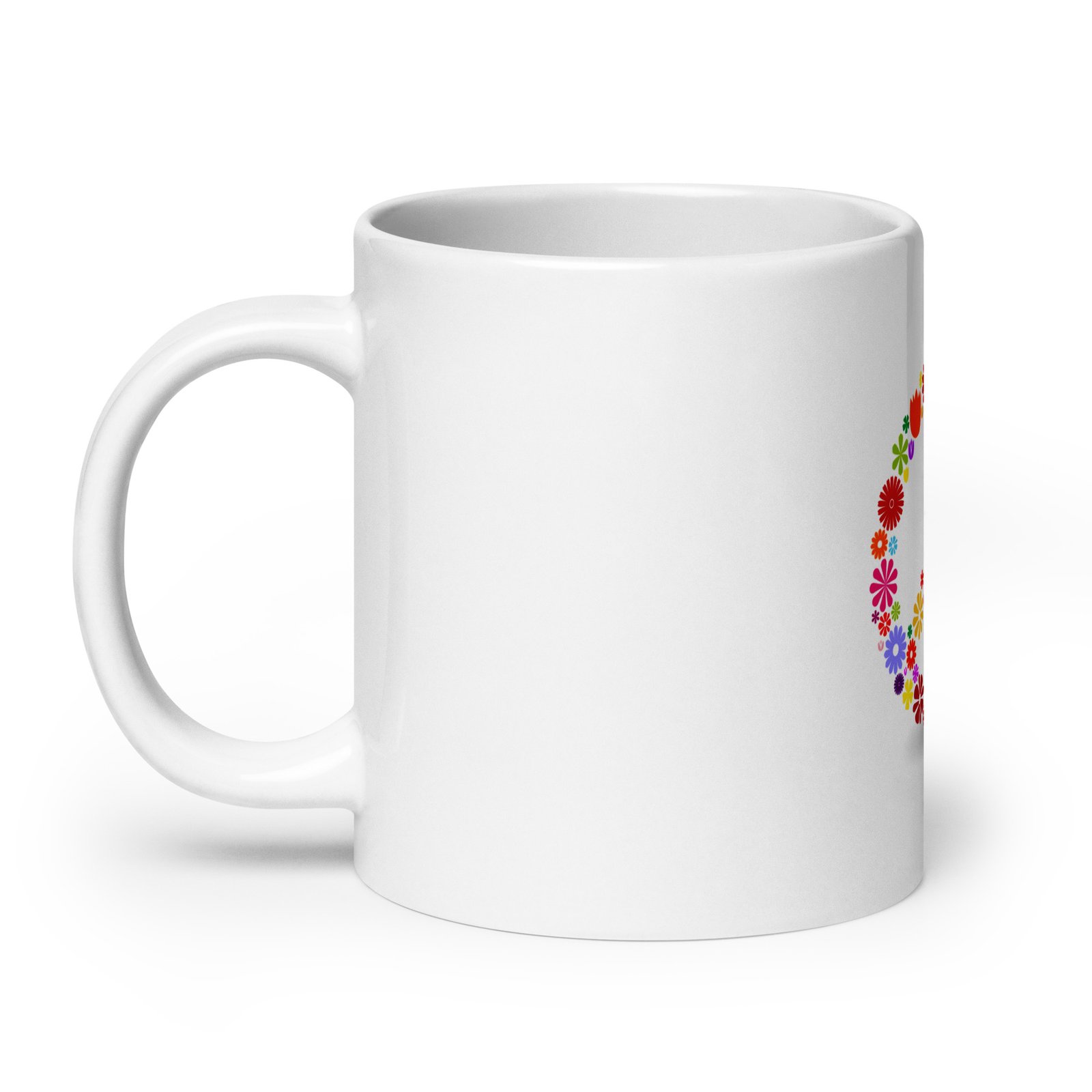 Flower Peace Sign White glossy mug - Image 9