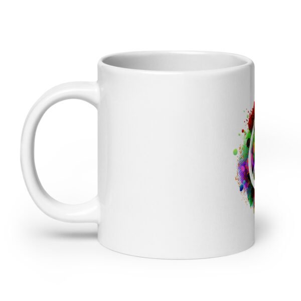 Splatter Peace Sign White glossy mug - Image 9