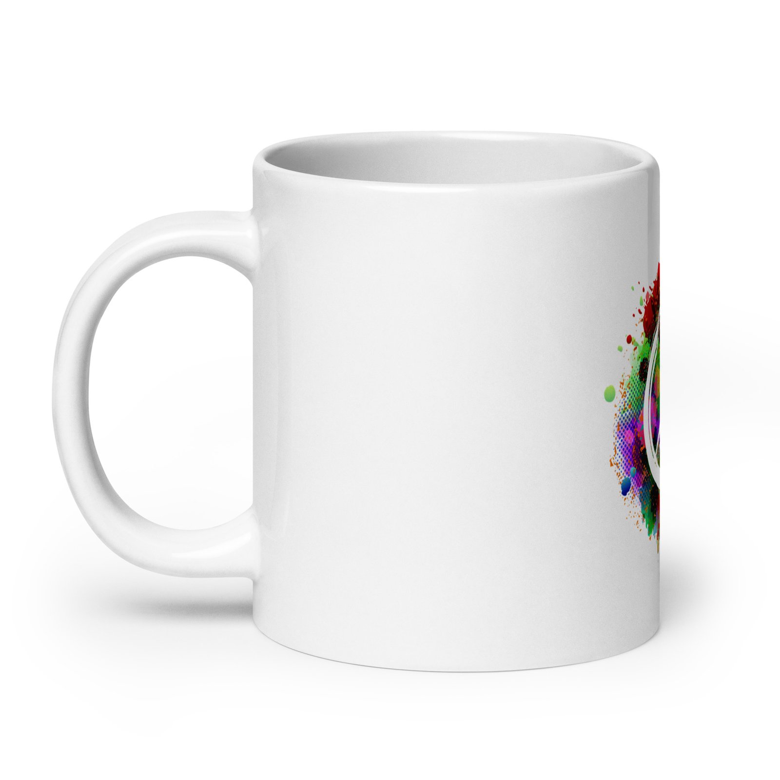 Splatter Peace Sign White glossy mug - Image 9