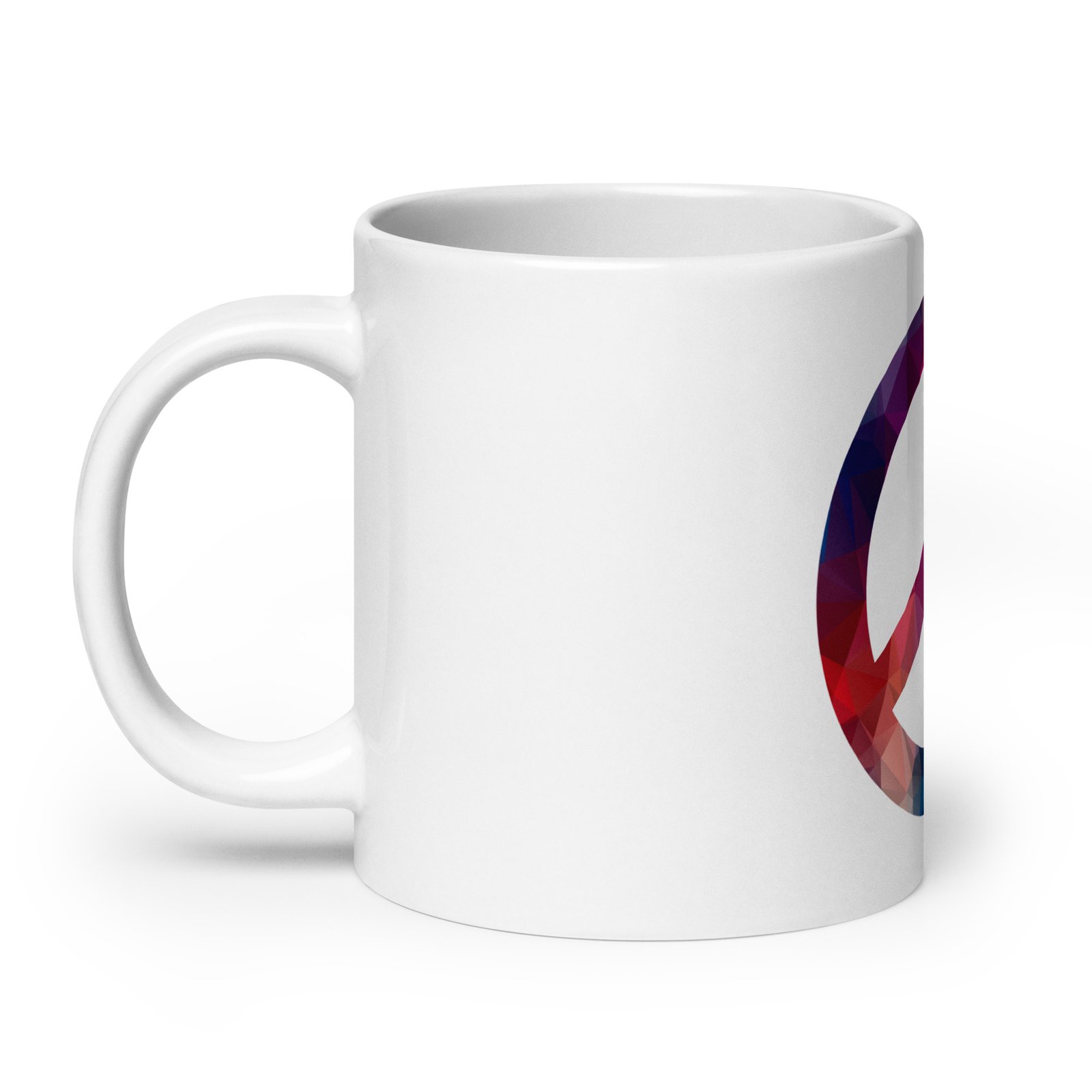 Beveled Peace Sign White glossy mug - Image 9