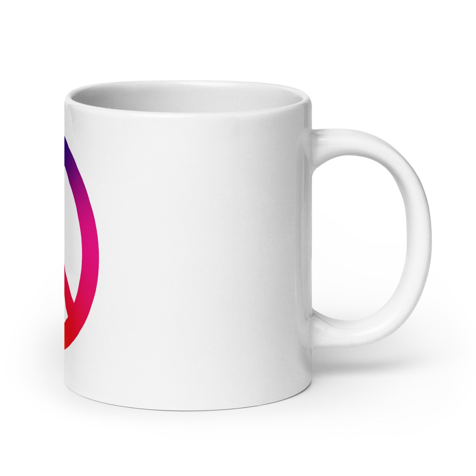 Tie Dye Peace Sign White glossy mug - Image 7