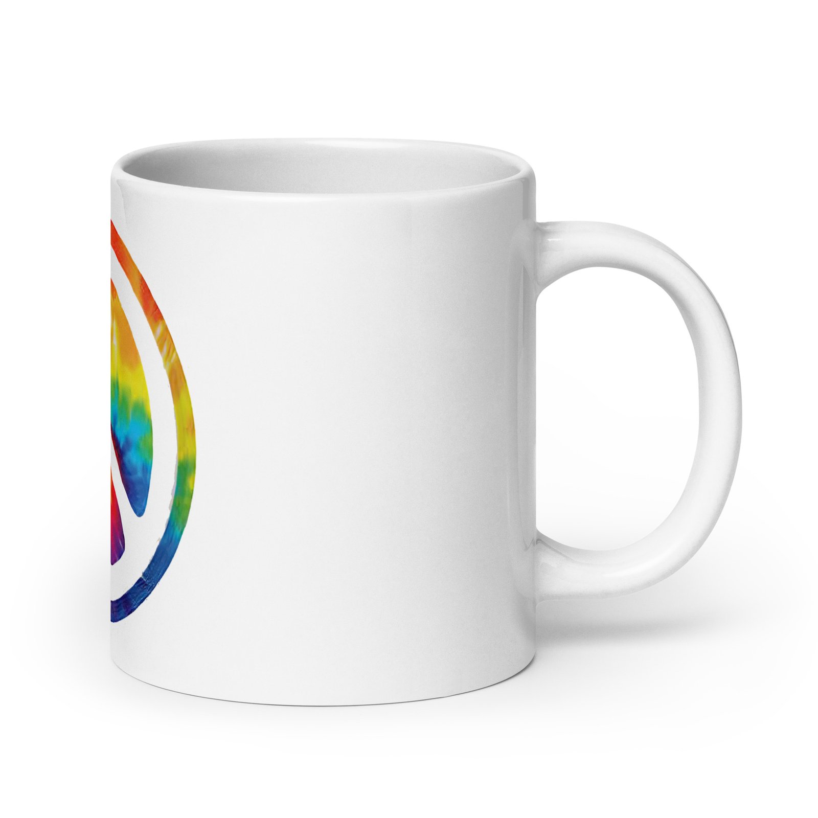 Retro Peace Sign White Glossy Mug - Image 7