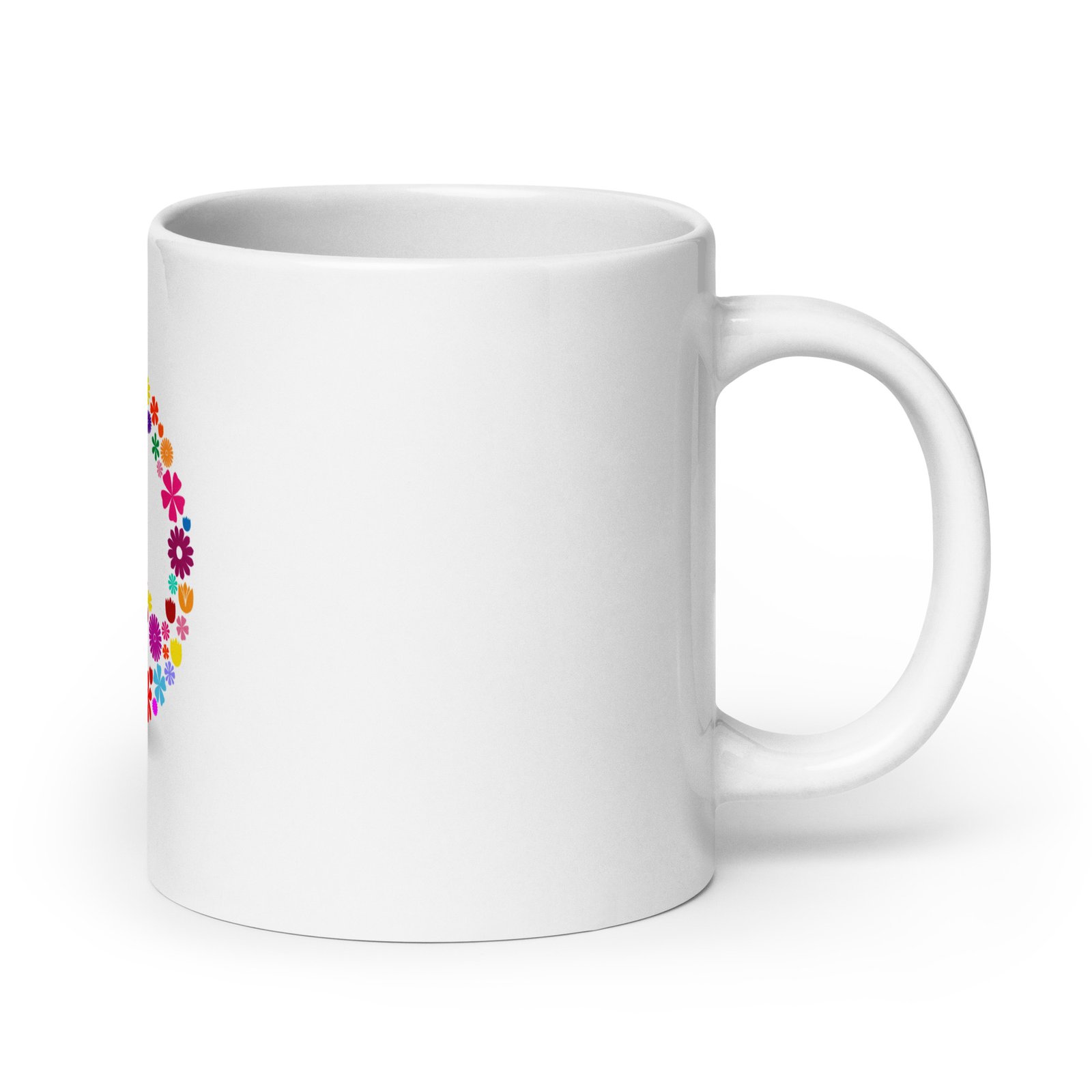 Flower Peace Sign White glossy mug - Image 8