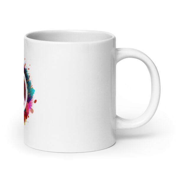 Splatter Peace Sign White glossy mug - Image 8