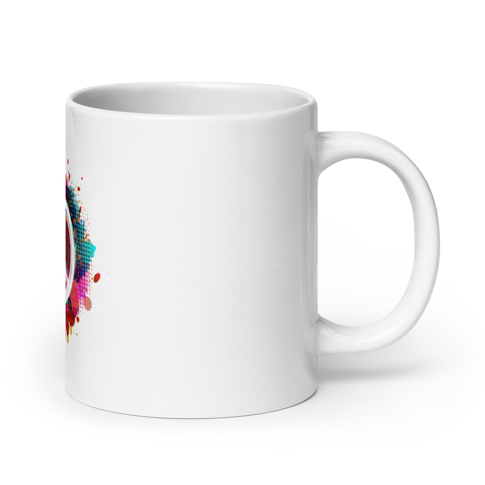 Splatter Peace Sign White glossy mug - Image 8