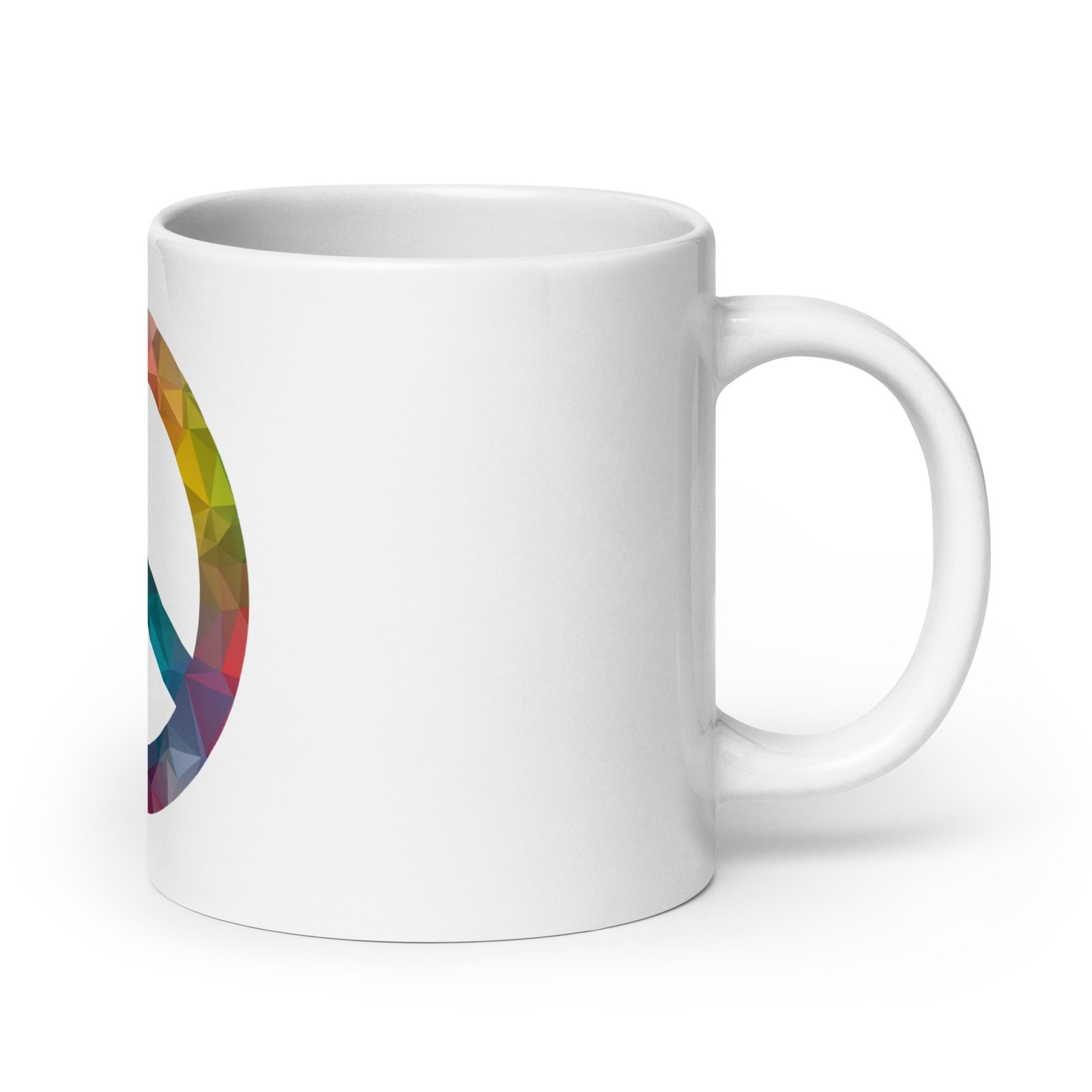 Beveled Peace Sign White glossy mug - Image 8