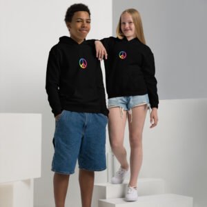 Tie Dye Peace Sign Youth heavy blend hoodie