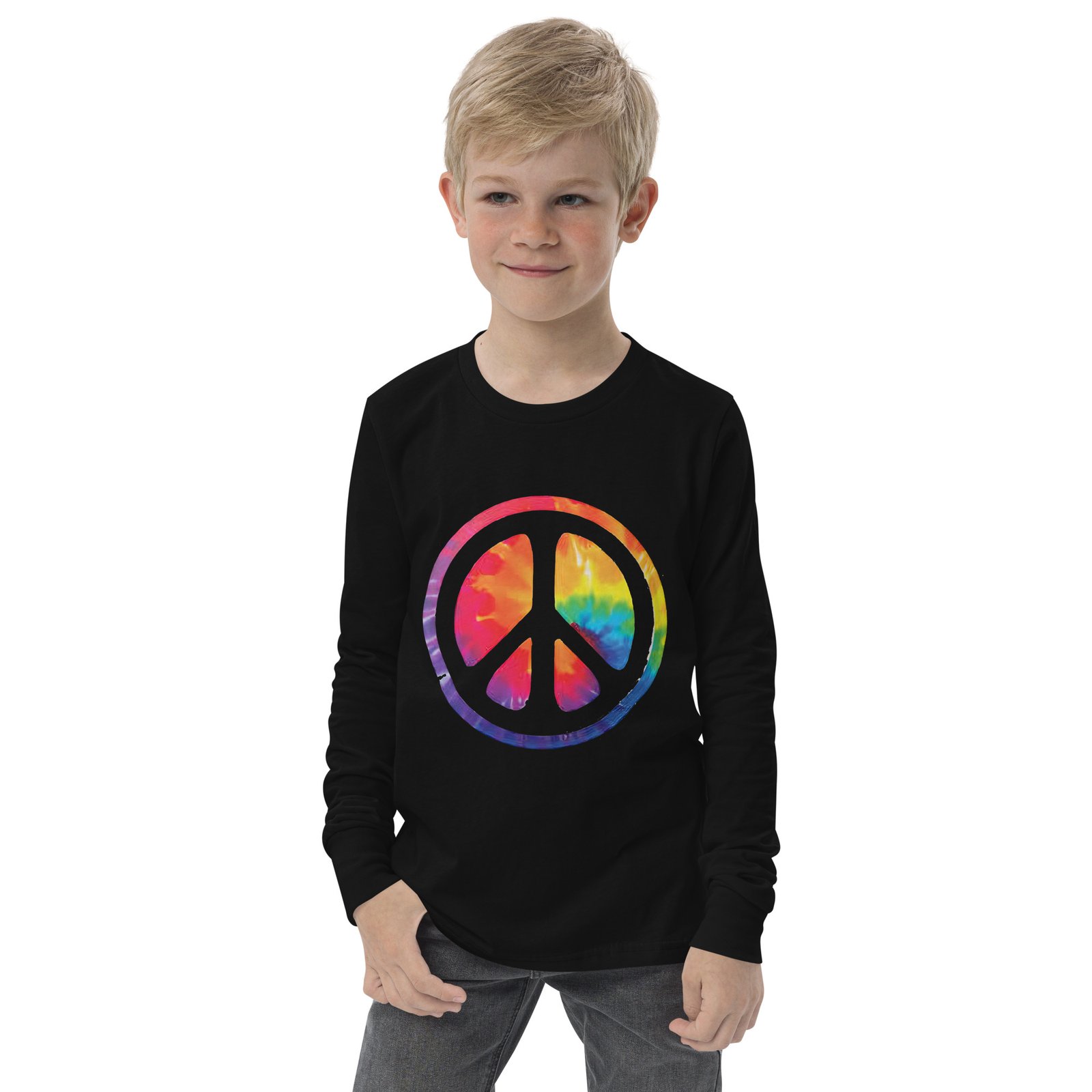 Retro Peace Sign Youth long sleeve tee