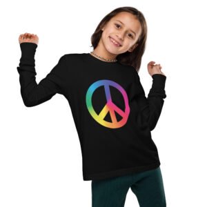 Tie Dye Peace Sign Youth long sleeve tee