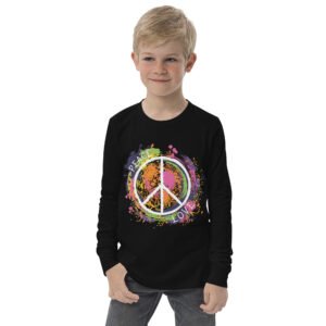 Swirl Peace Sign Youth long sleeve tee