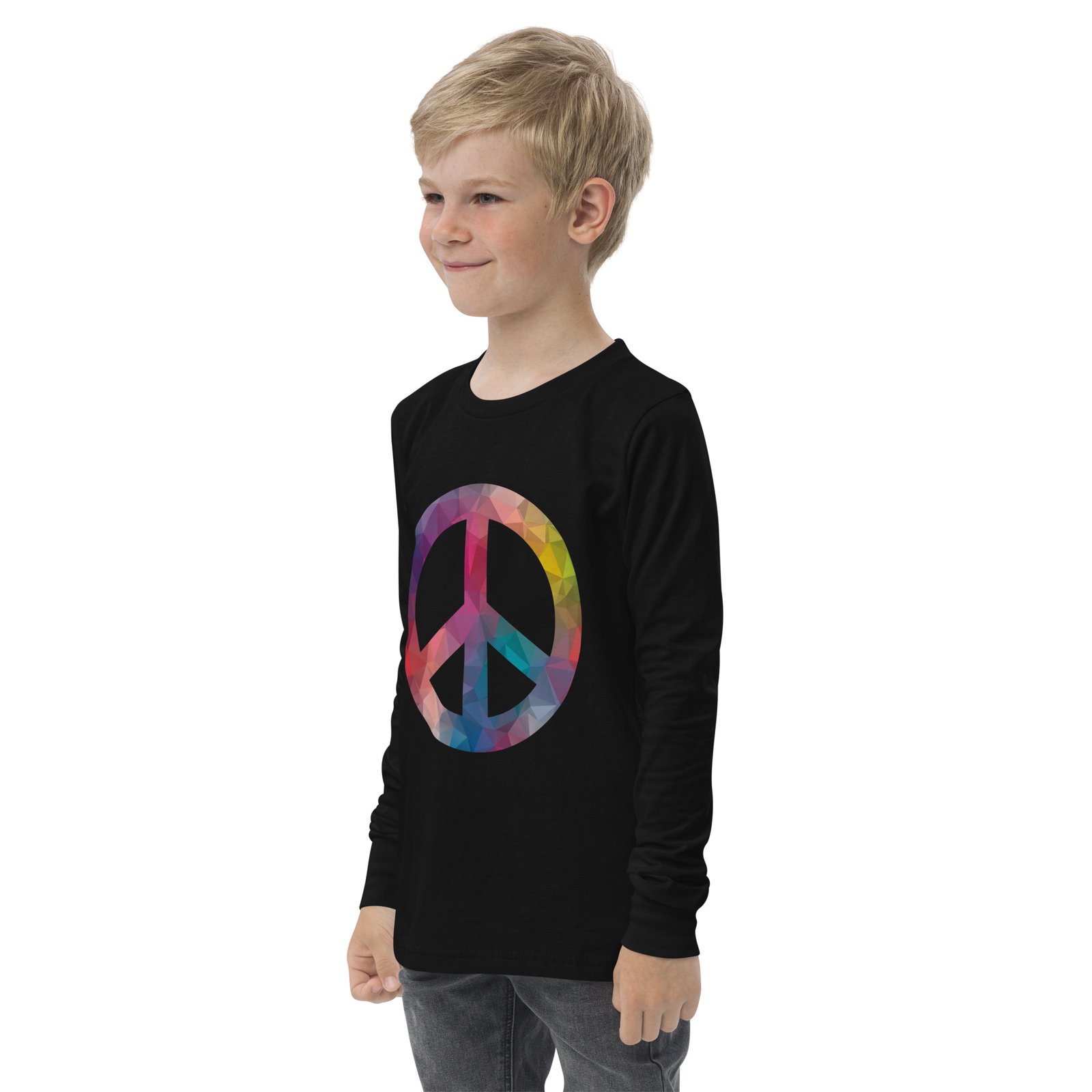 Bevel Peace Sign Youth long sleeve tee - Image 2