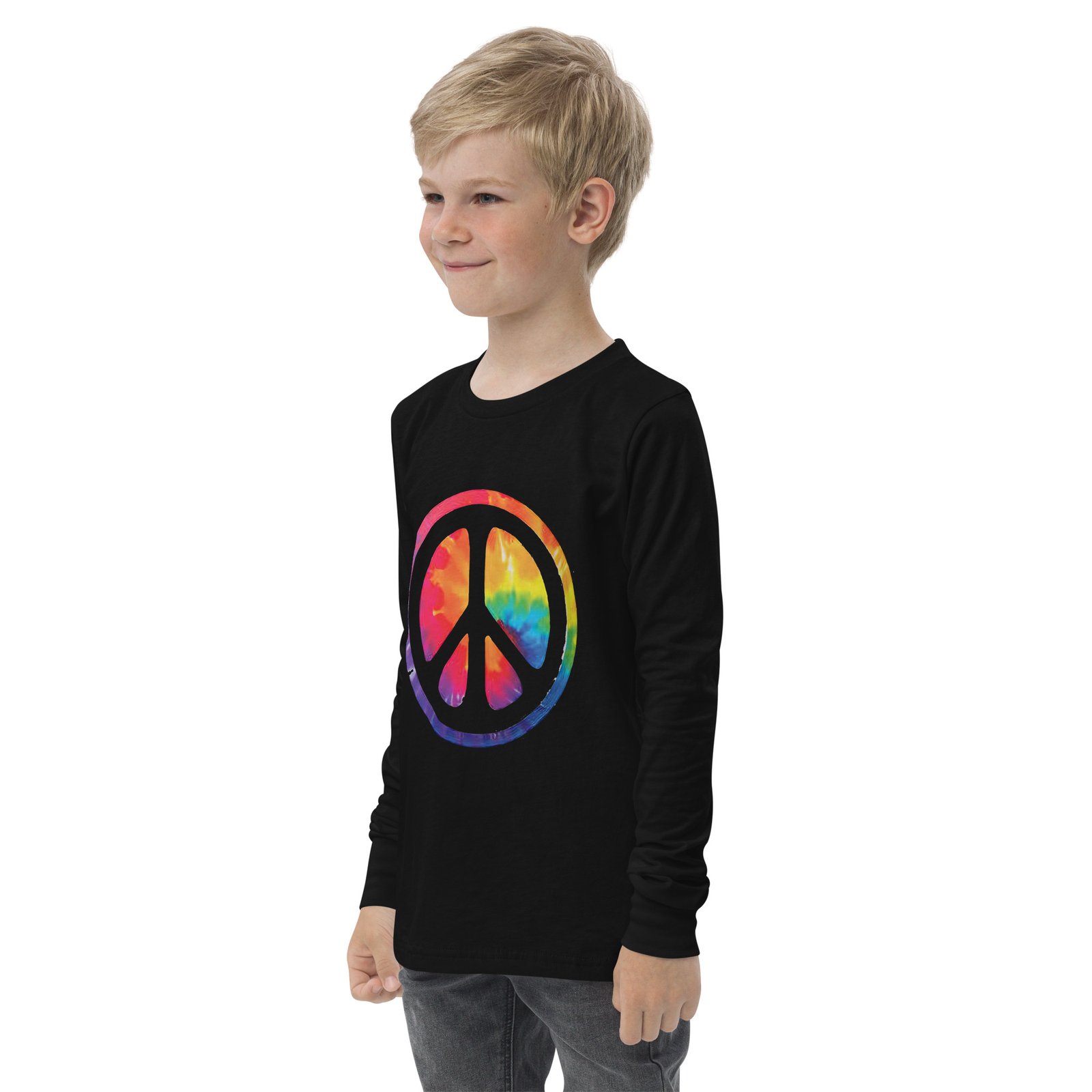 Retro Peace Sign Youth long sleeve tee - Image 2