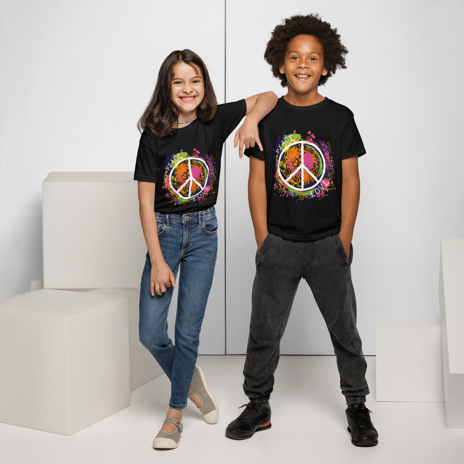 Swirl Peace Sign Youth t-shirt