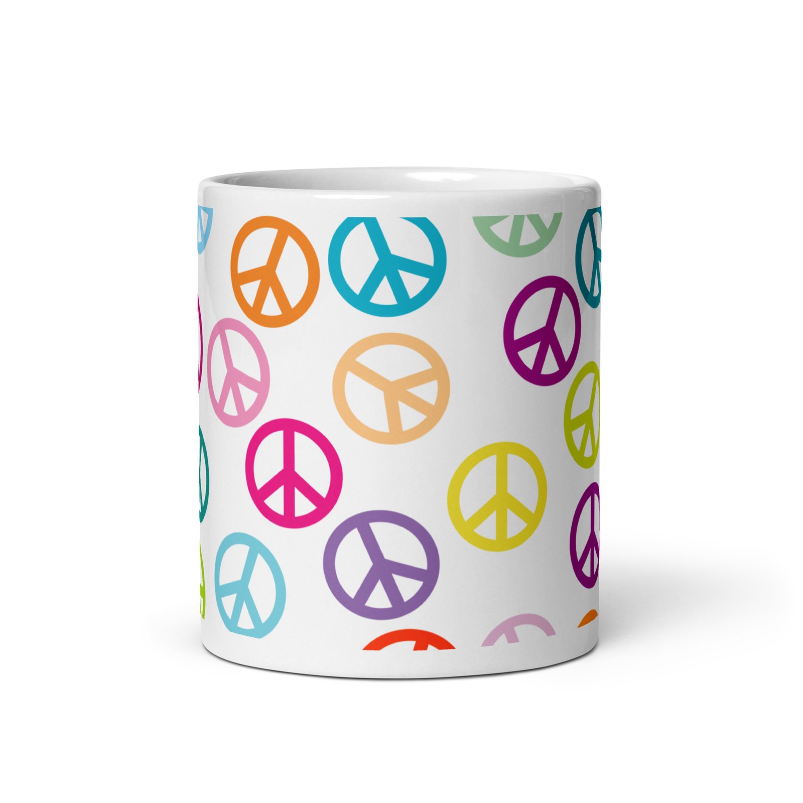 Peace Sign Pattern White glossy mug - Image 9