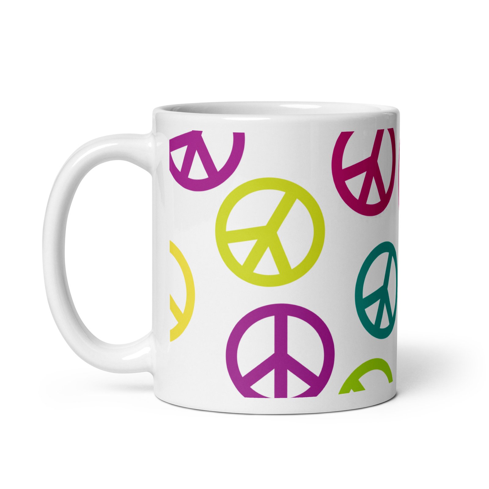 Peace Sign Pattern White glossy mug - Image 2