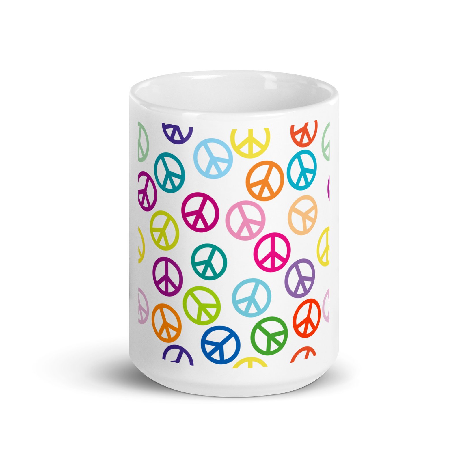 Peace Sign Pattern White glossy mug - Image 5
