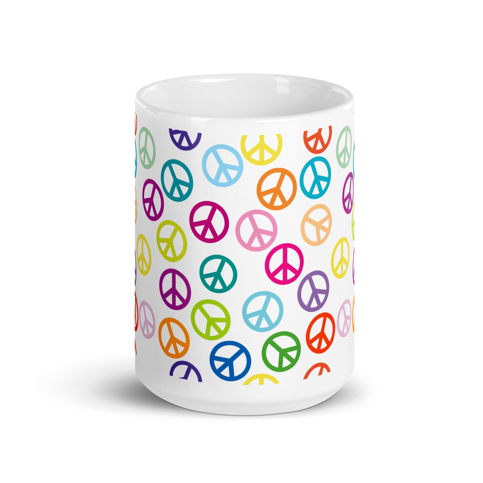 Peace Sign Pattern White glossy mug - Image 12