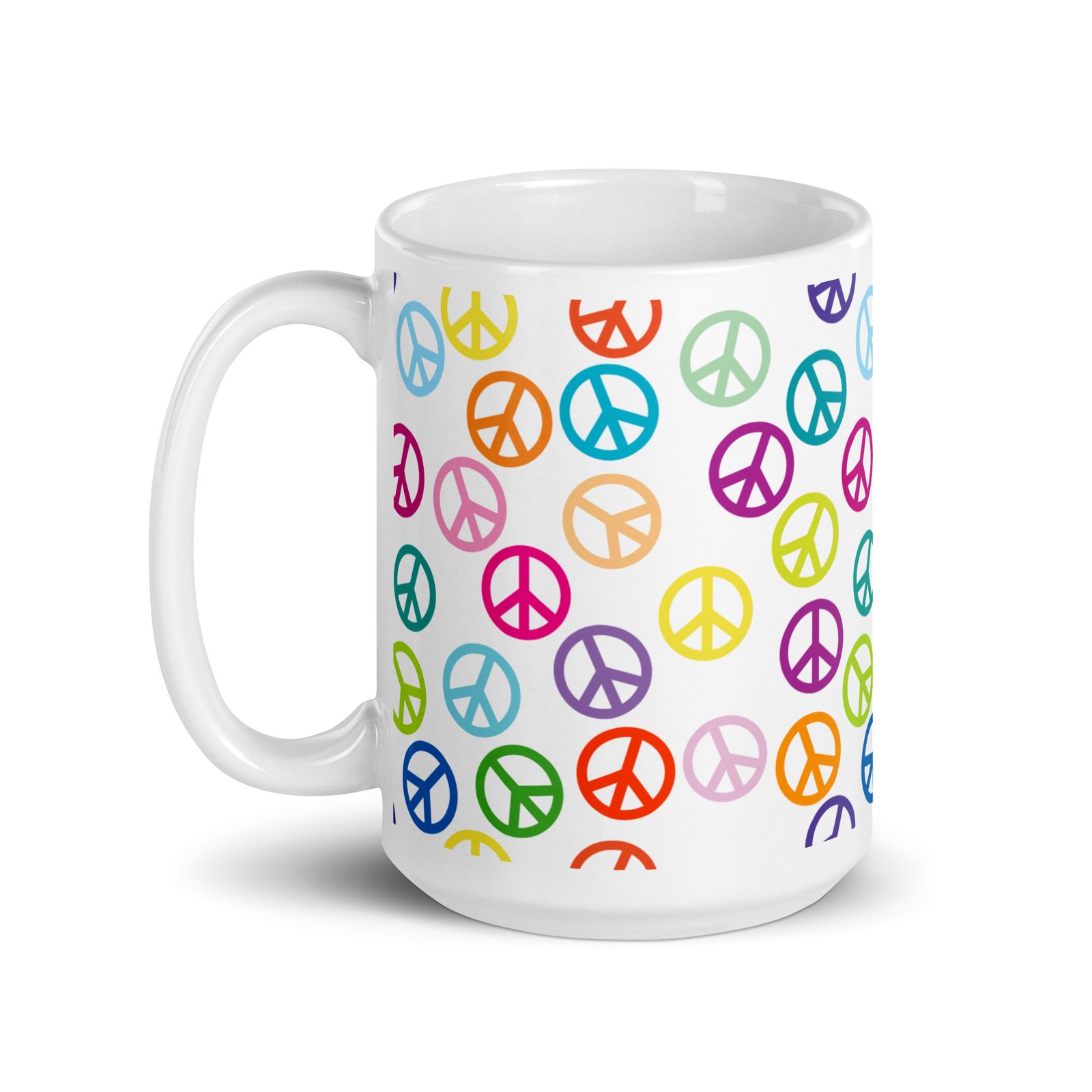 Peace Sign Pattern White glossy mug - Image 11