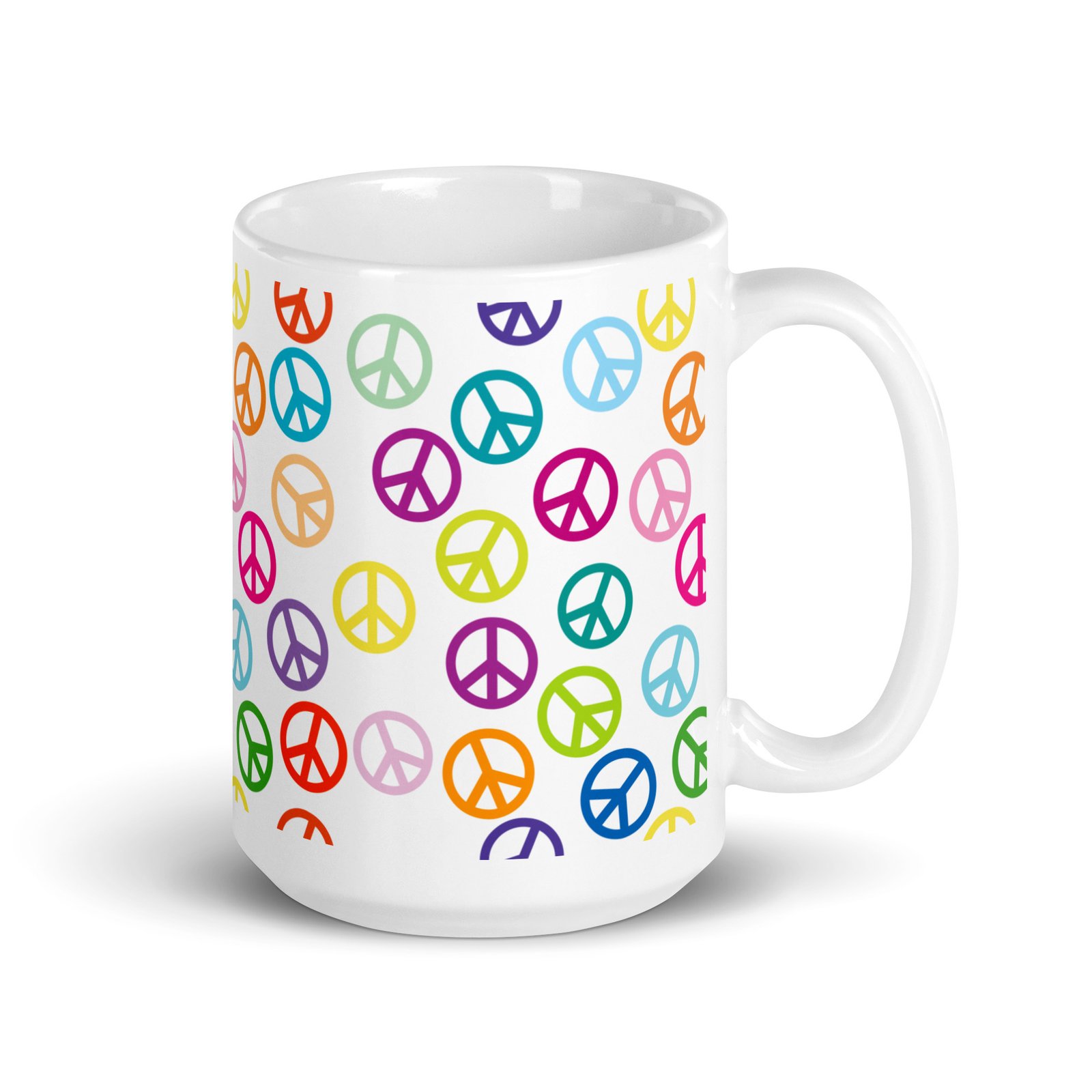 Peace Sign Pattern White glossy mug - Image 10
