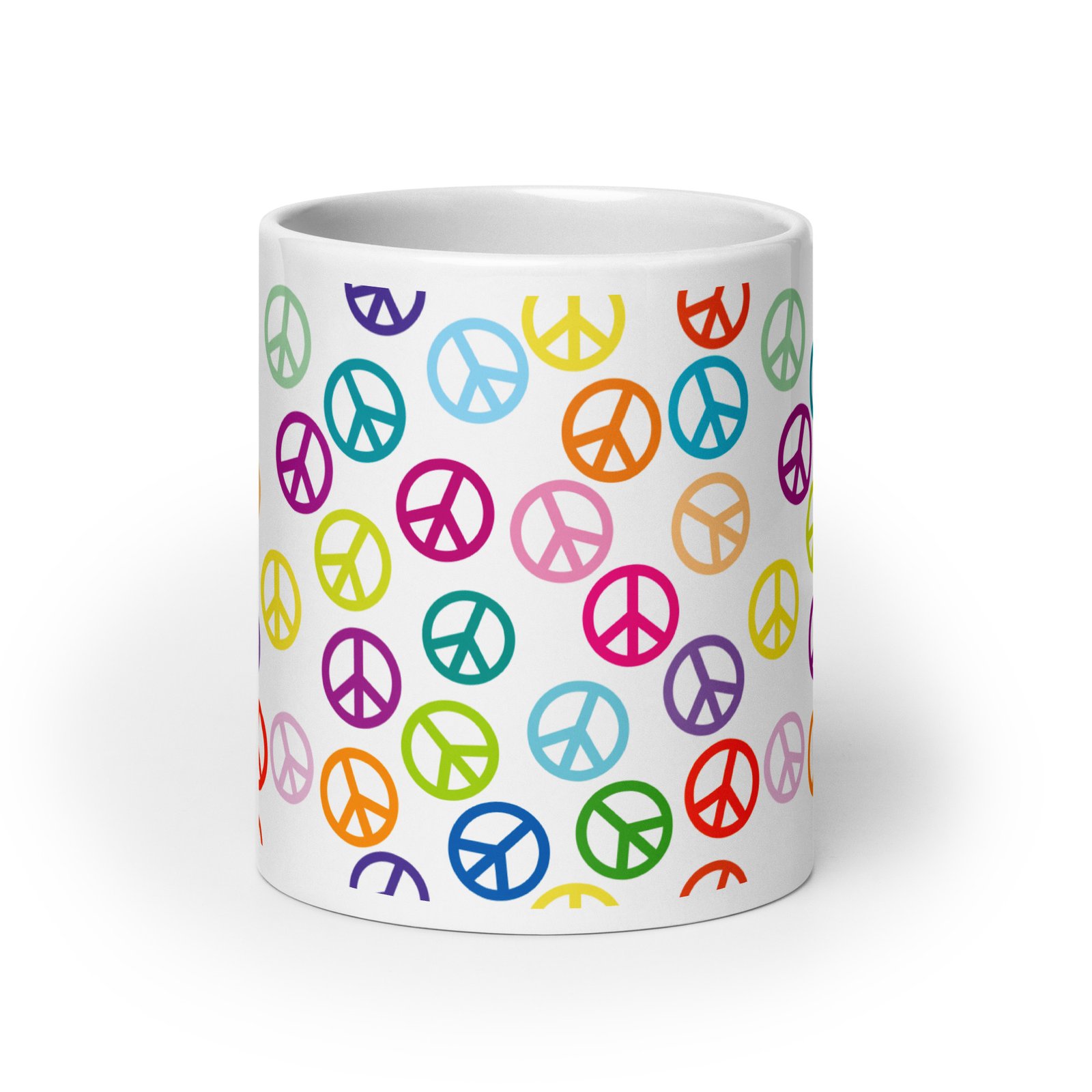 Peace Sign Pattern White glossy mug - Image 15